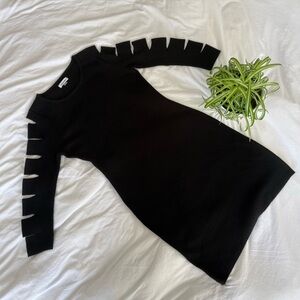 Elegant Black Cut-Out Sleeve Dress